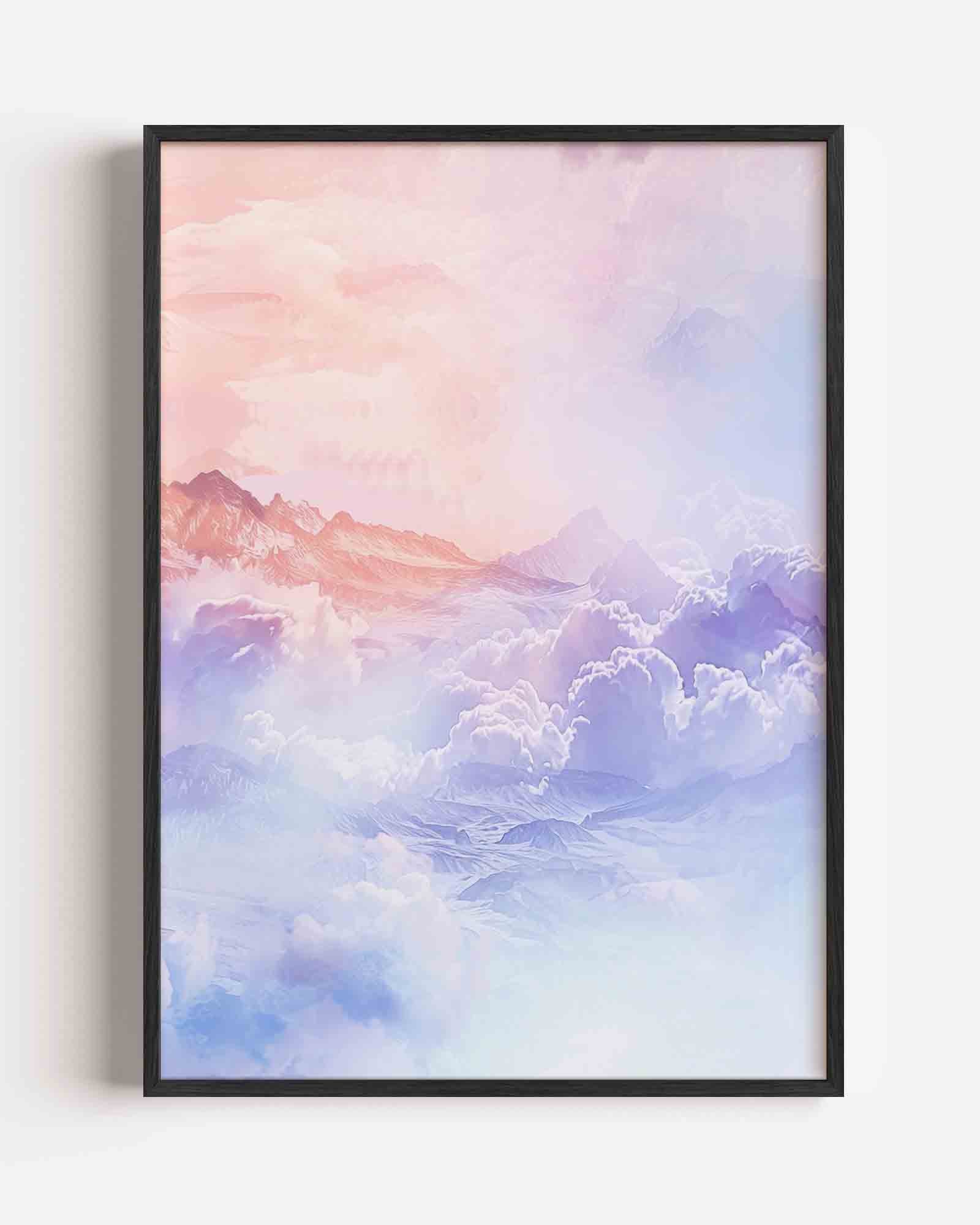 Bergen en wolken Poster