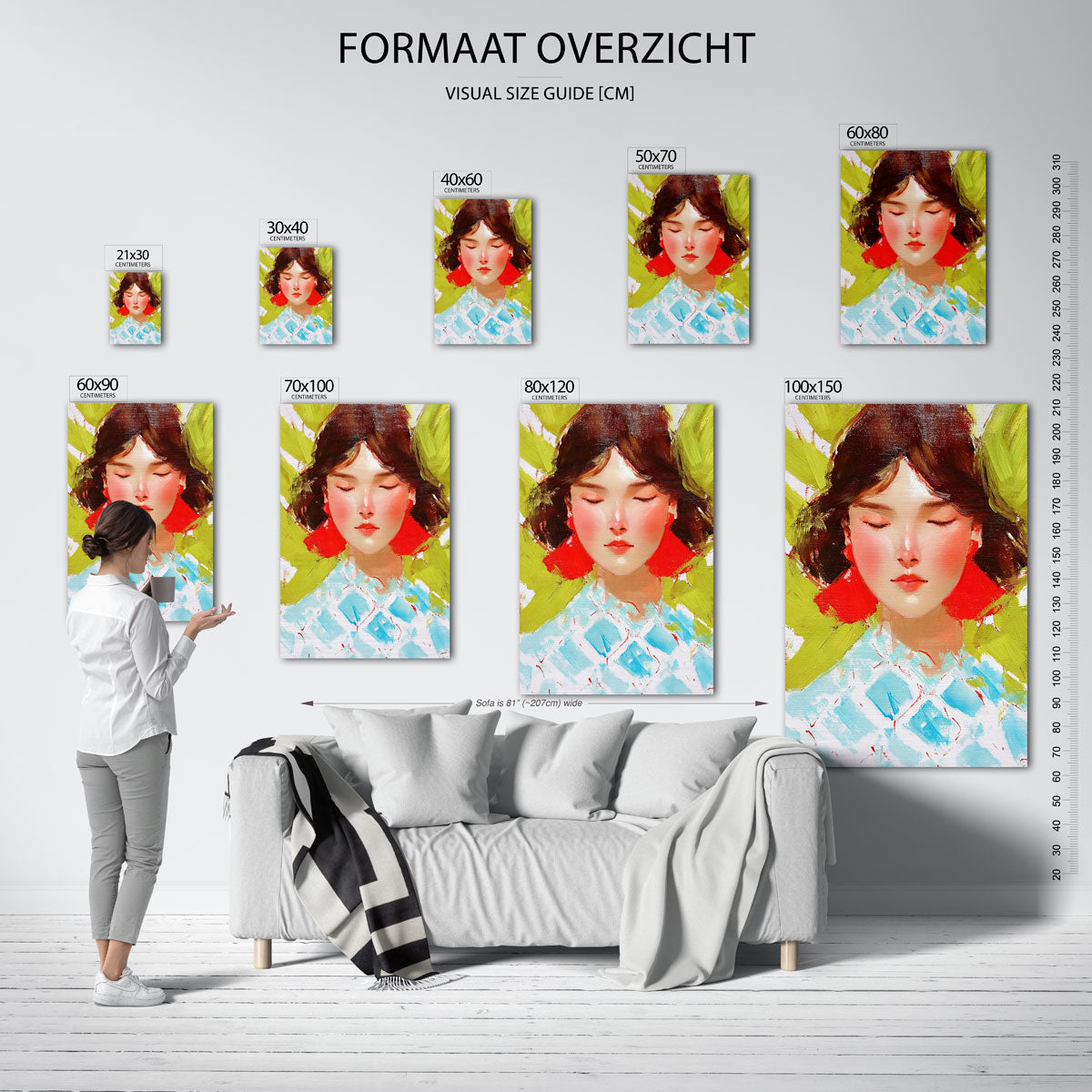 Vrouw met gesloten ogen Poster