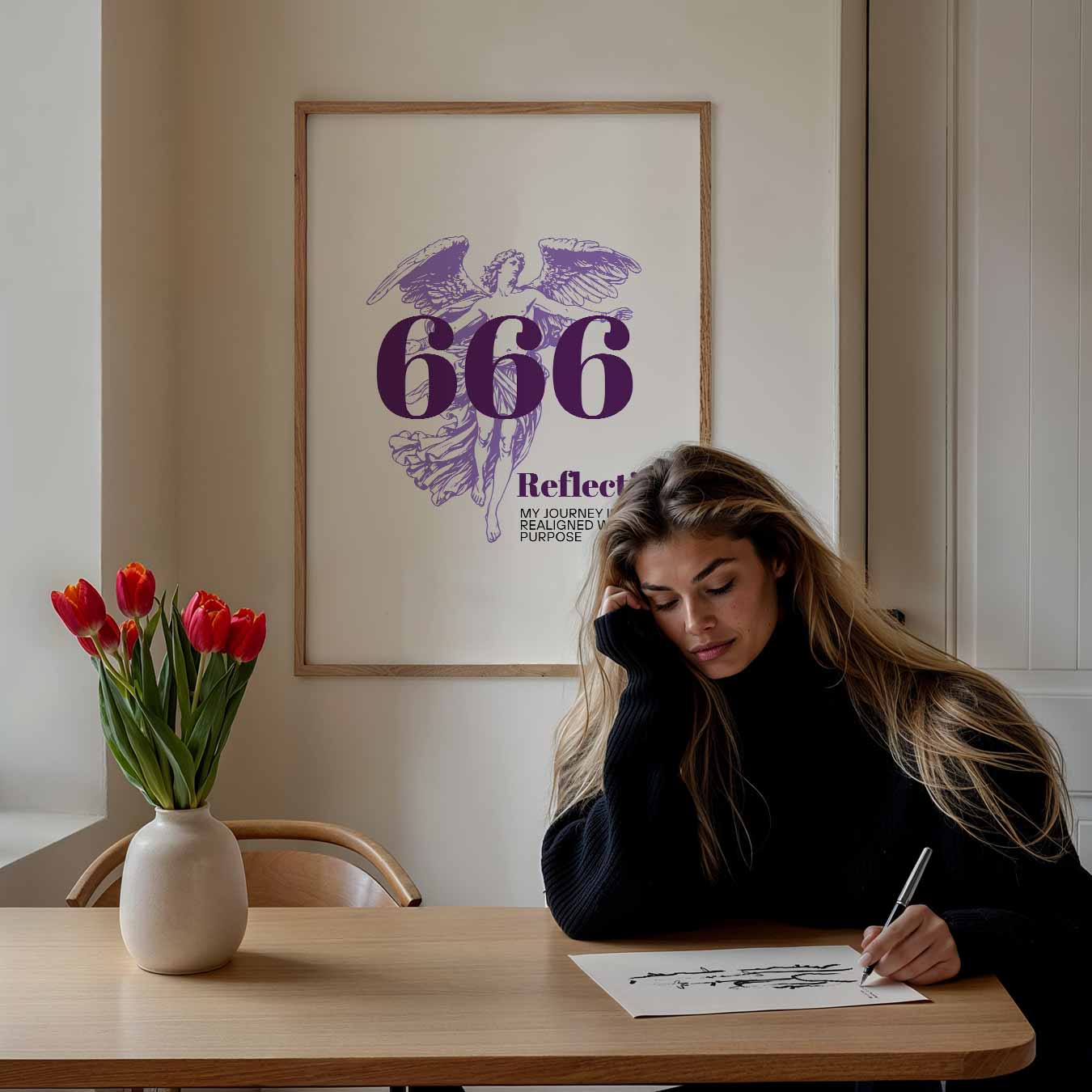 Engel met Inspirerende Boodschap Poster-WallArtistic