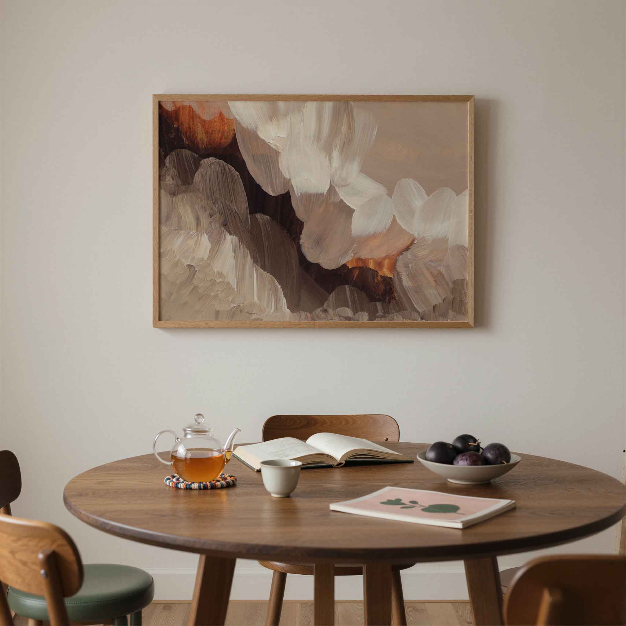 Abstracte penseelstreken Poster