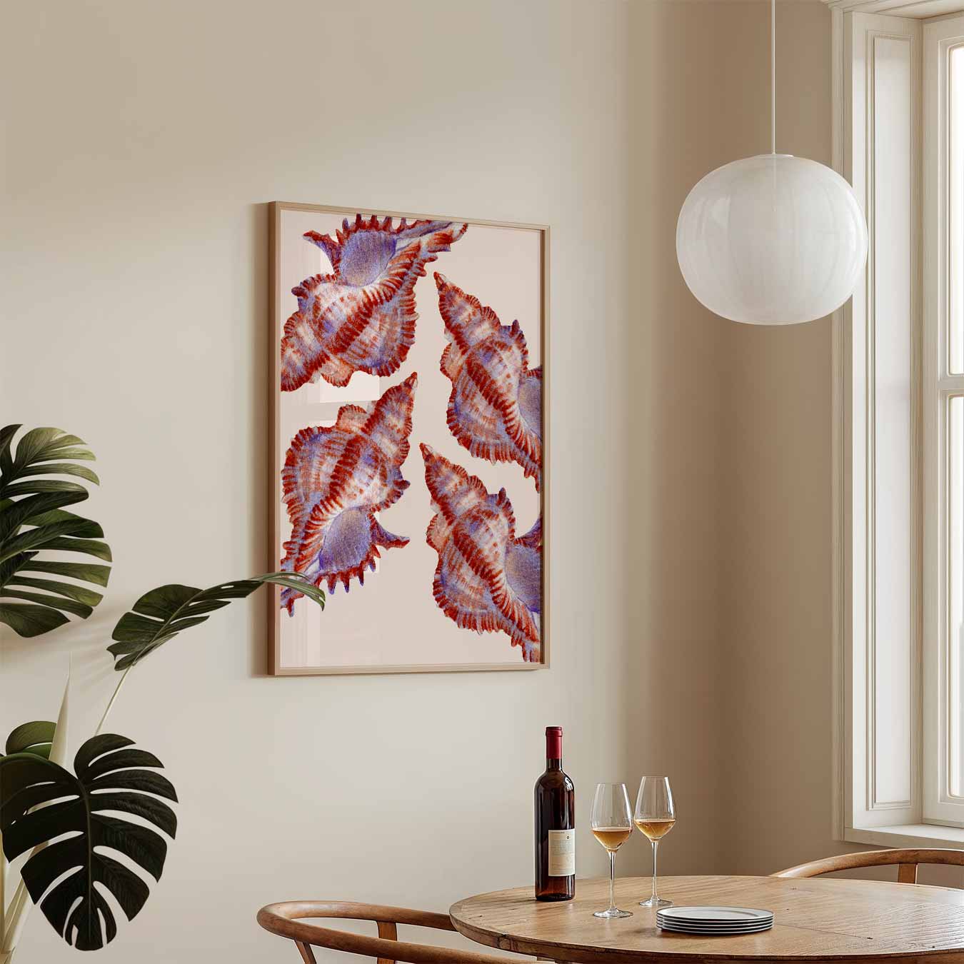 Rode en paarse schelpen Poster-WallArtistic