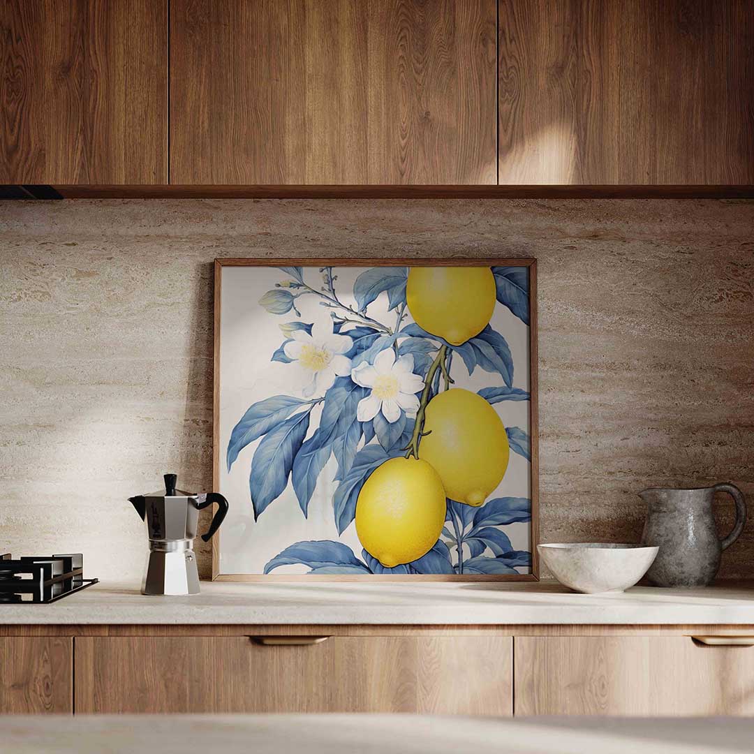 Citroenen en bloemen Poster