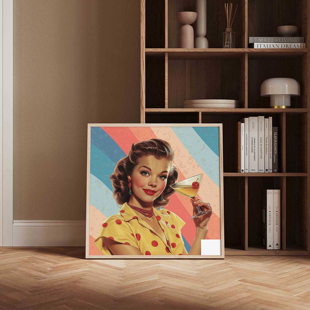 Vrouw met cocktail Poster