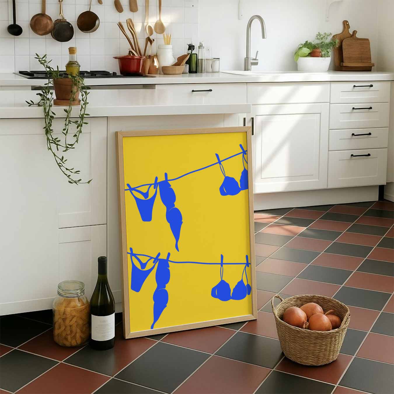 Vrolijk Lingerie aan de Lijn Poster-WallArtistic