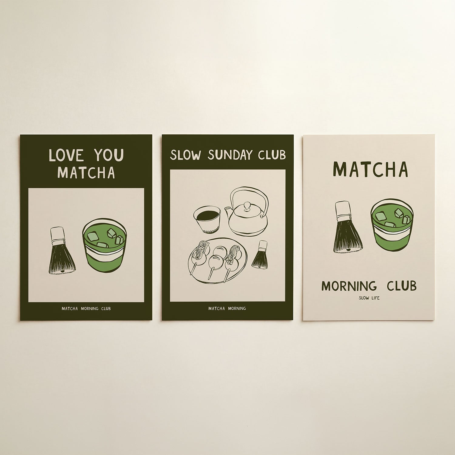 Matcha illustratie Posterset