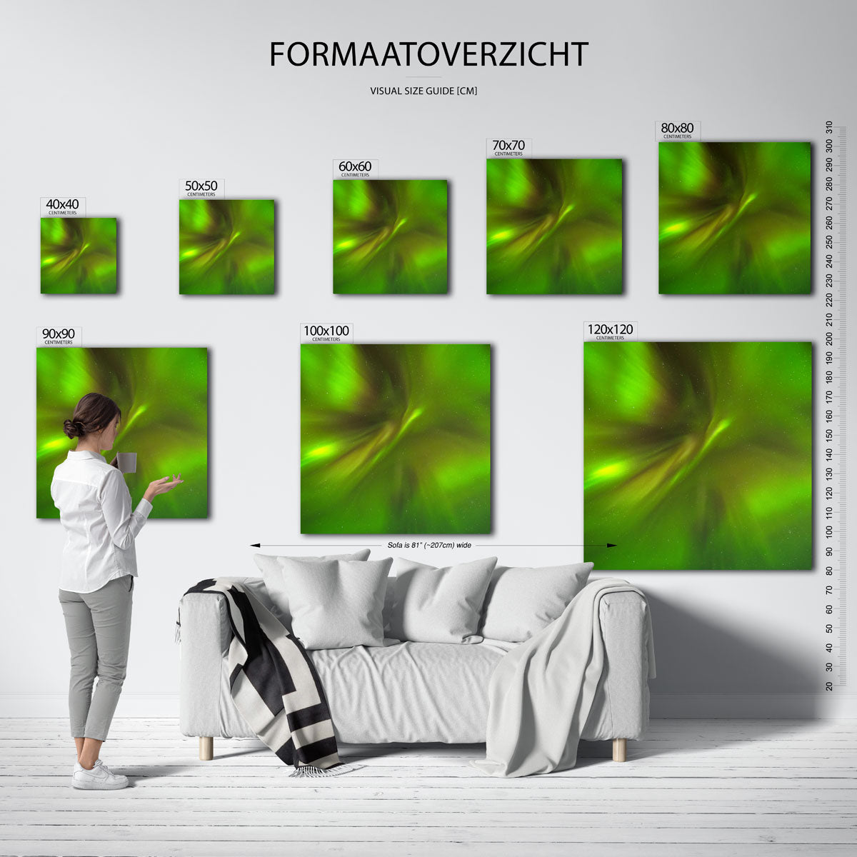 Groene lichtslierten Kunstwerk