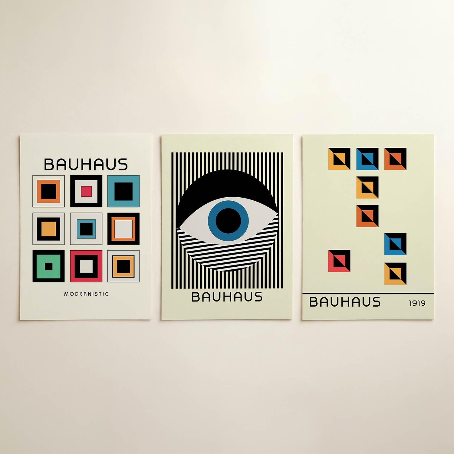 Kleurrijke vierkanten Posterset