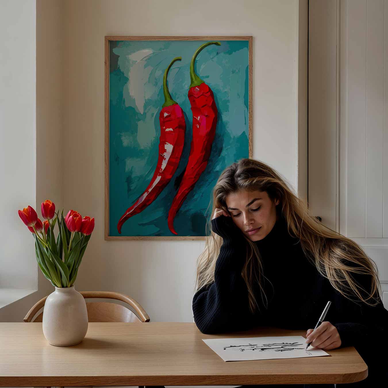 Spicy Red Peppers Poster-WallArtistic