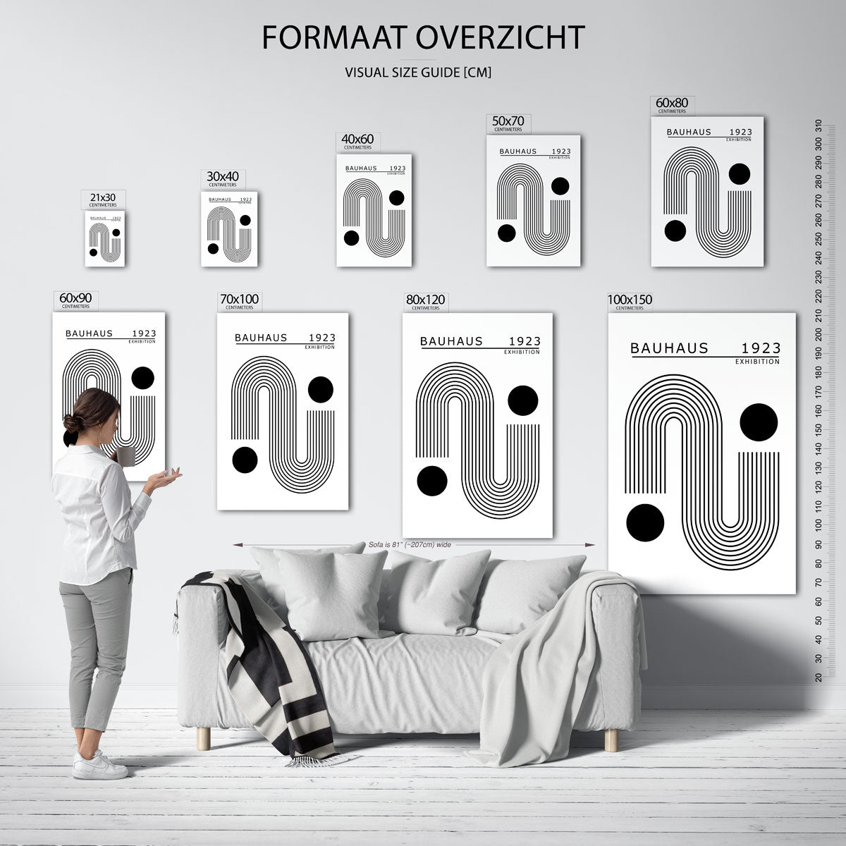 Lijnen en cirkel Poster