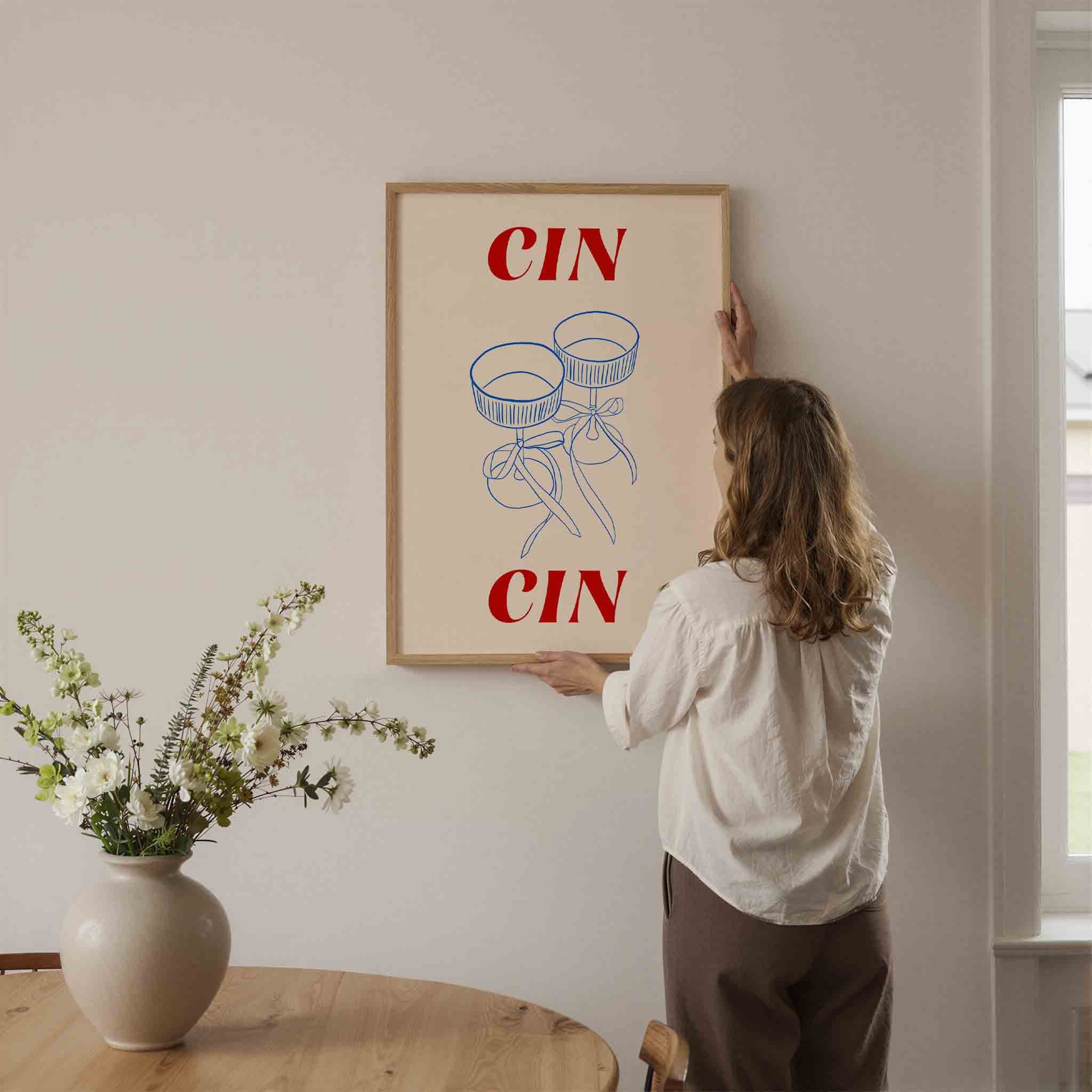 Twee glazen met linten Poster