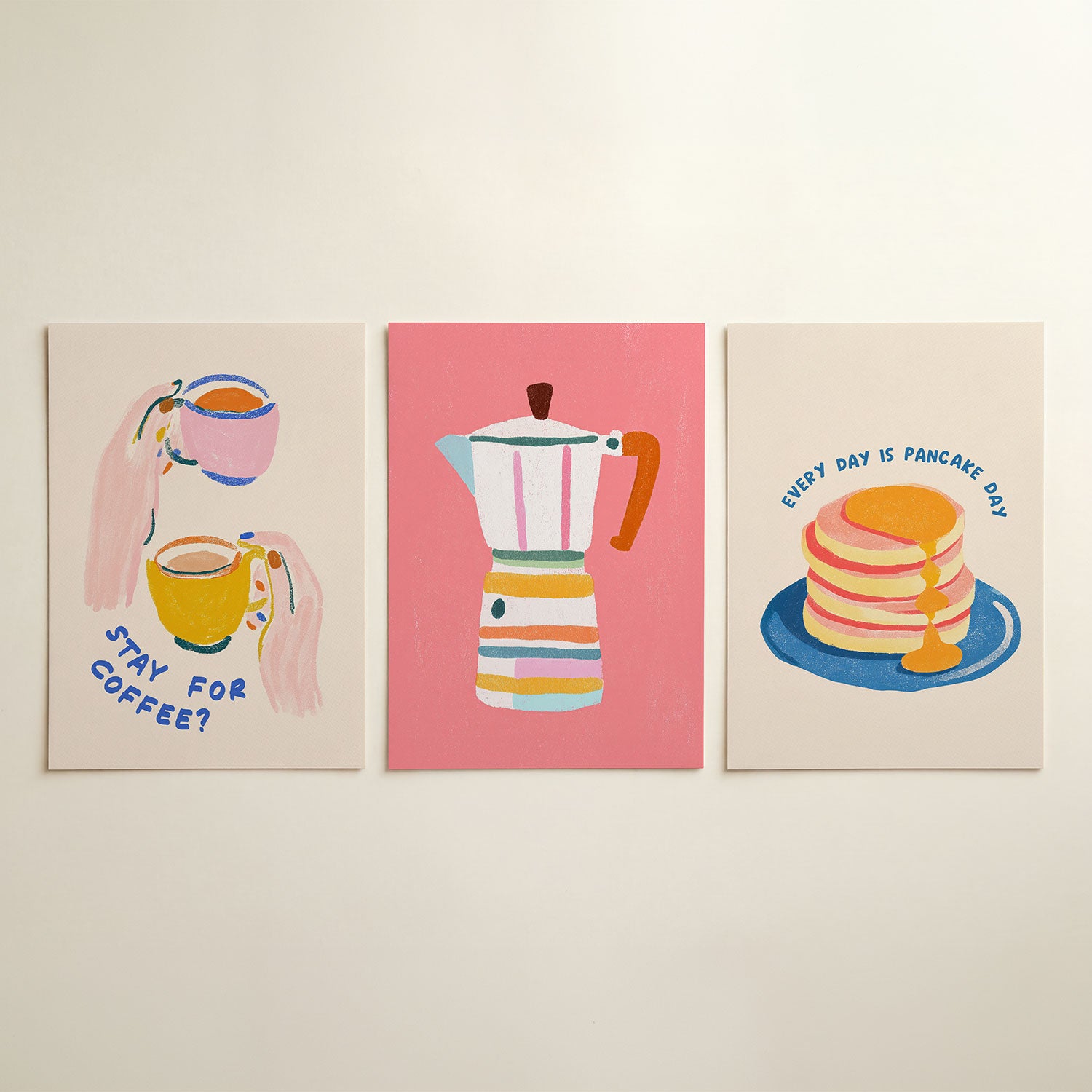 Kleurrijke koffiemomenten Posterset