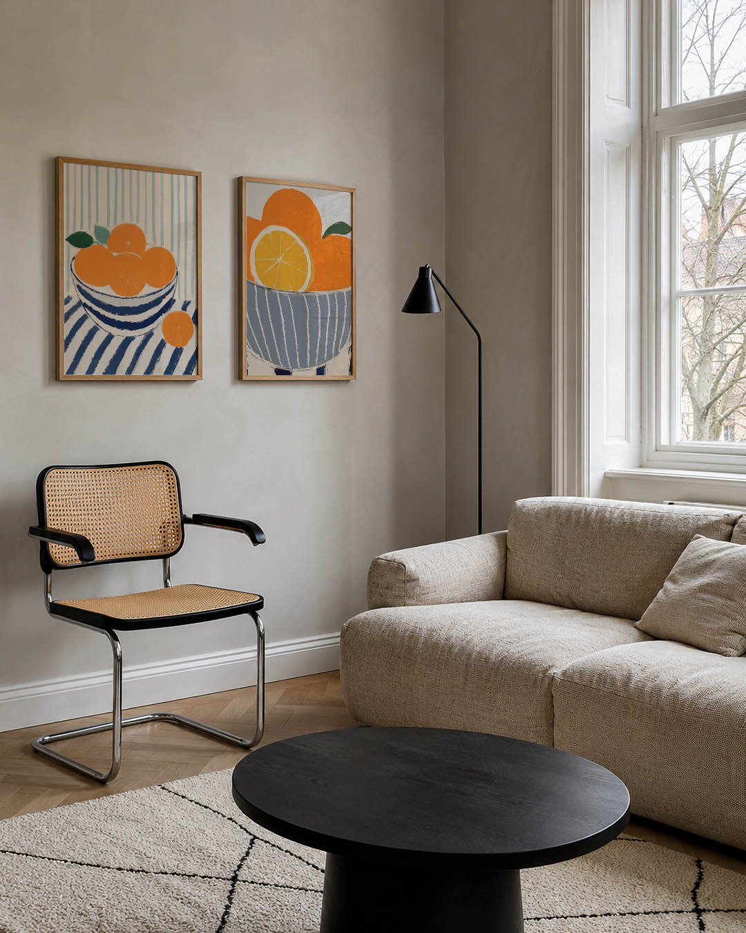 Fruit en strepen Posterset