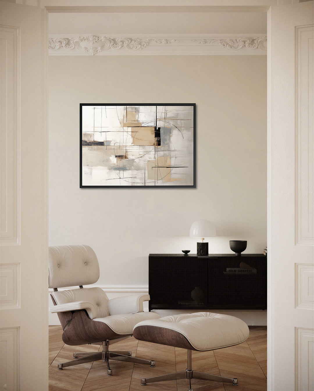 Geometrische lijnen compositie Kunstwerk