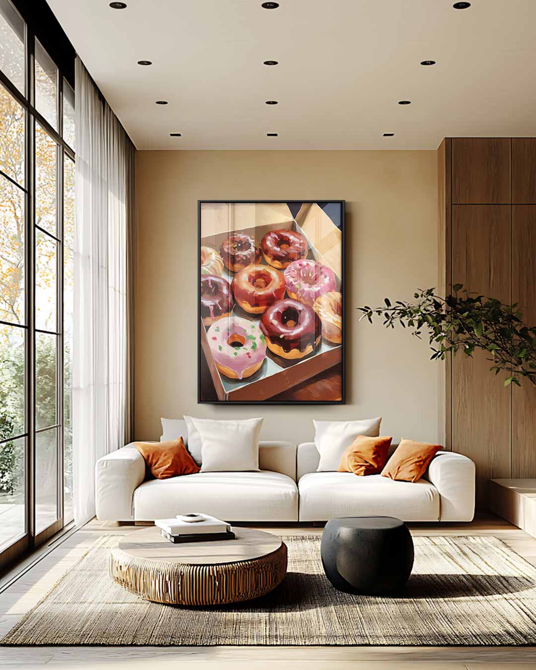 Kleurrijke Donutbox Kunstwerk-canvas-dibond-plexiglas-wanddecoratie-WallArtistic
