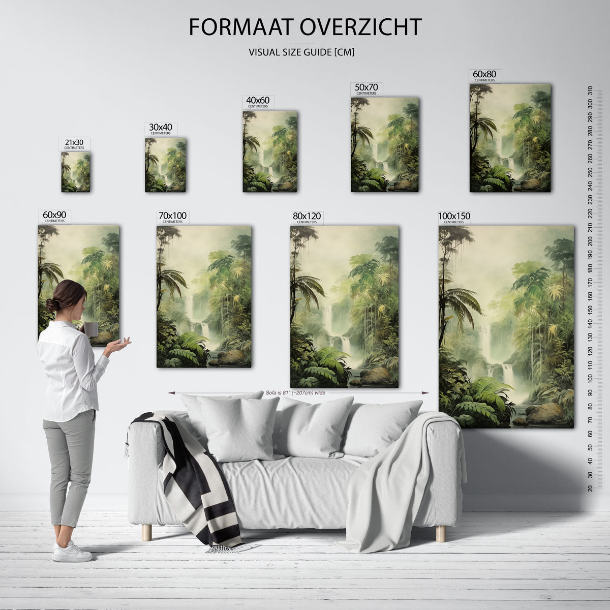 Waterval en jungle Poster