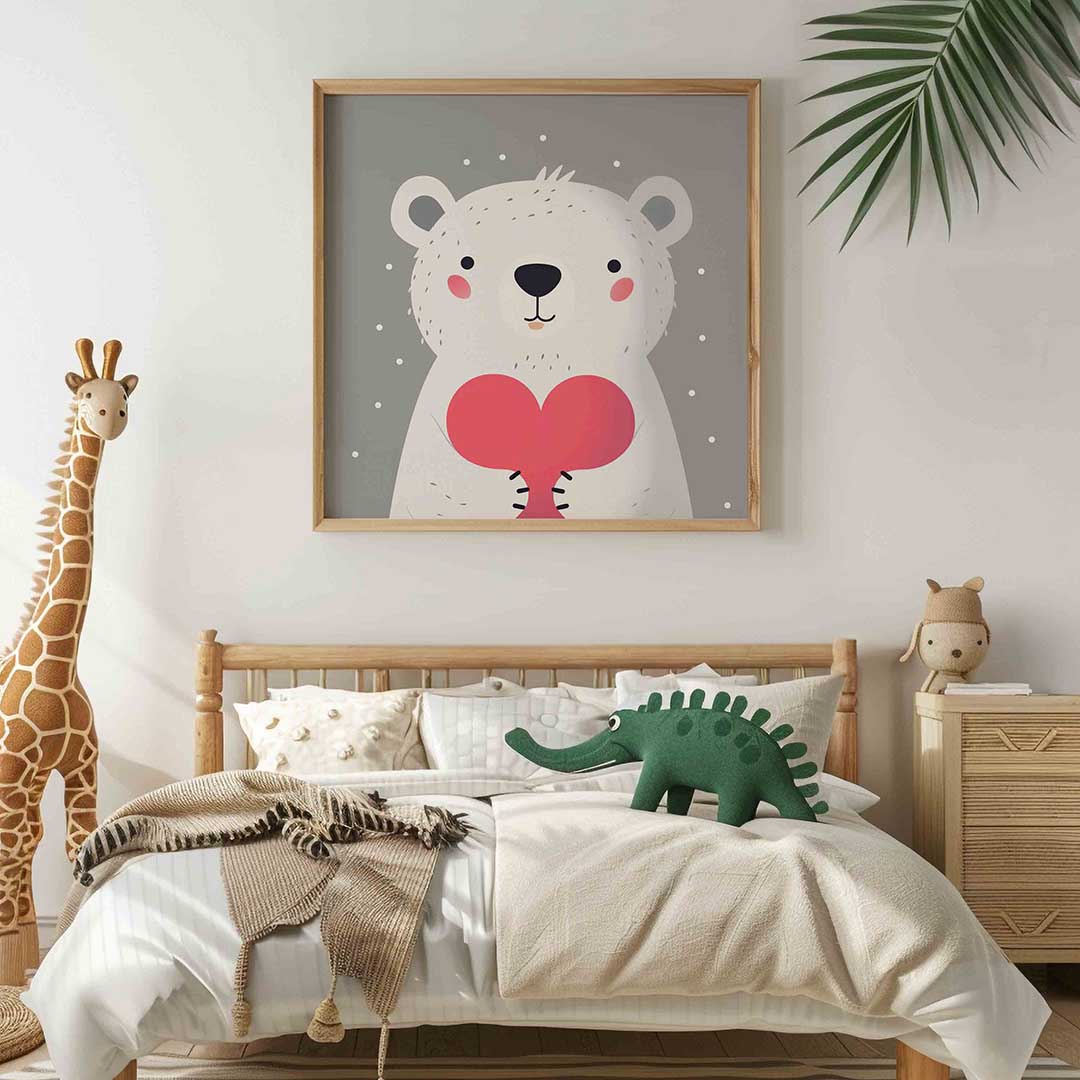 Witte beer met hart Poster