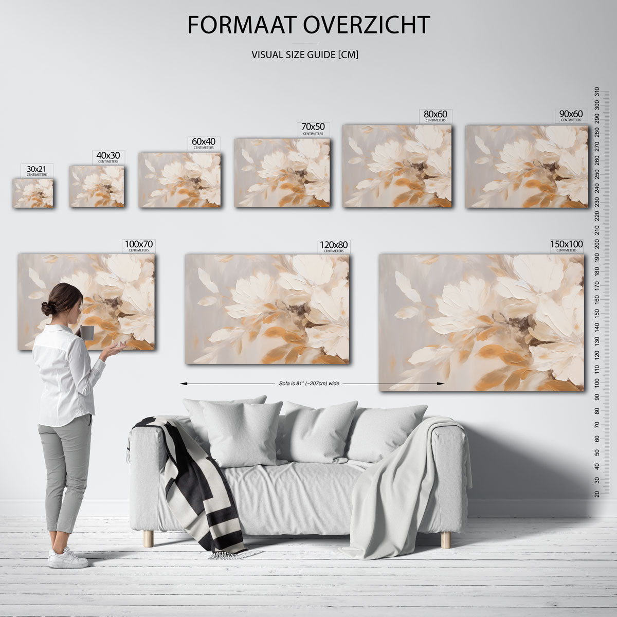 Bloemen in beige Poster