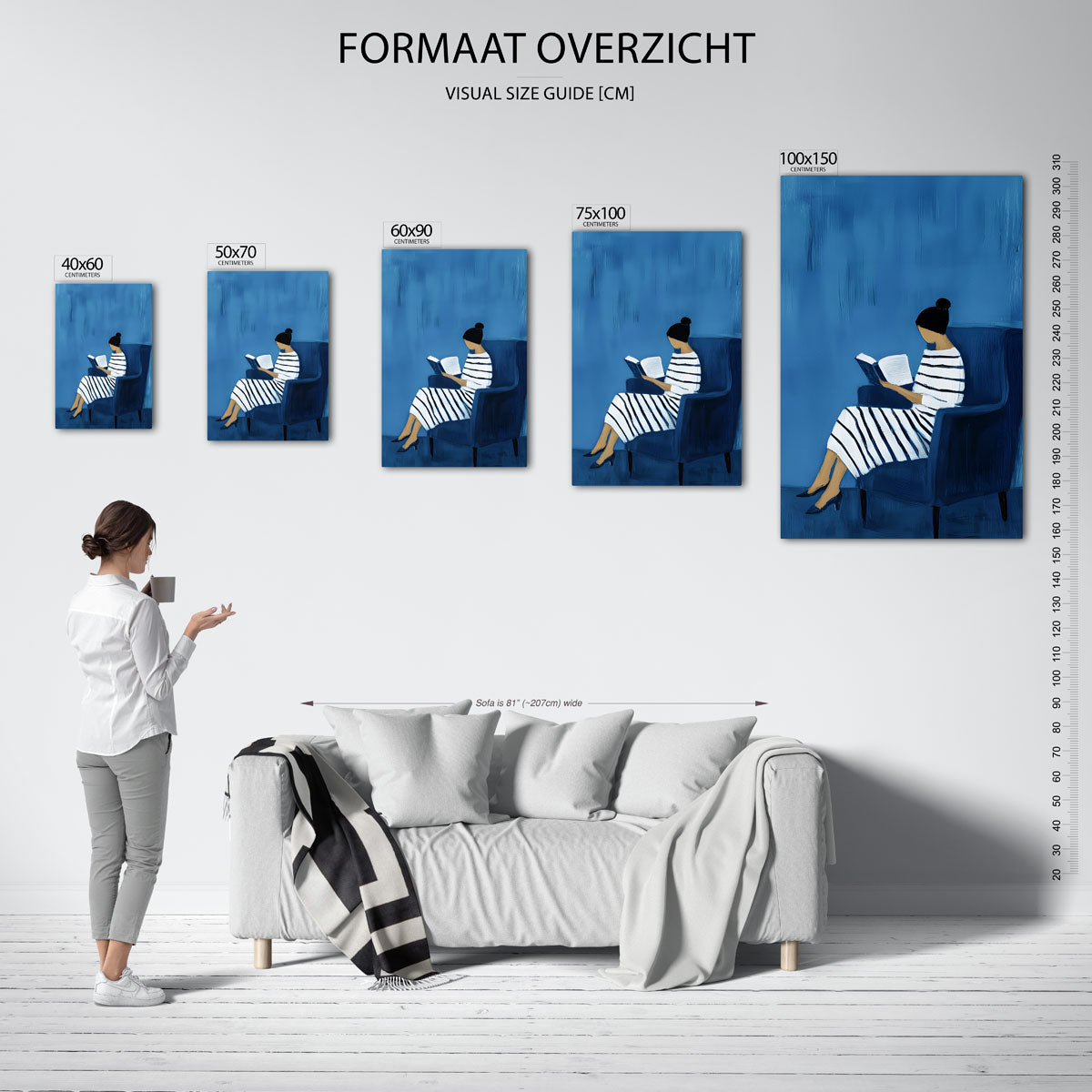 Lezende vrouw Kunstwerk