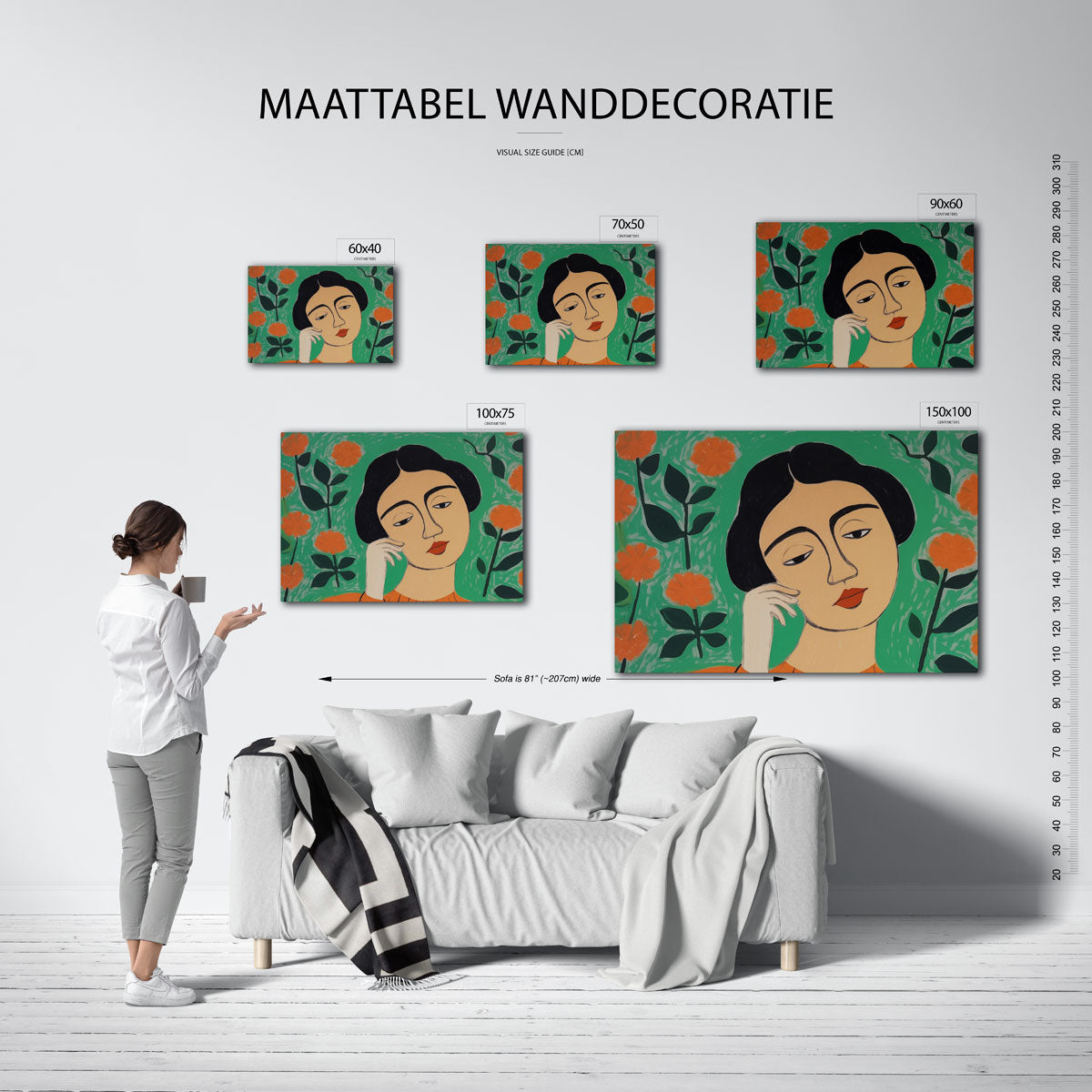 Dromerige vrouw Kunstwerk
