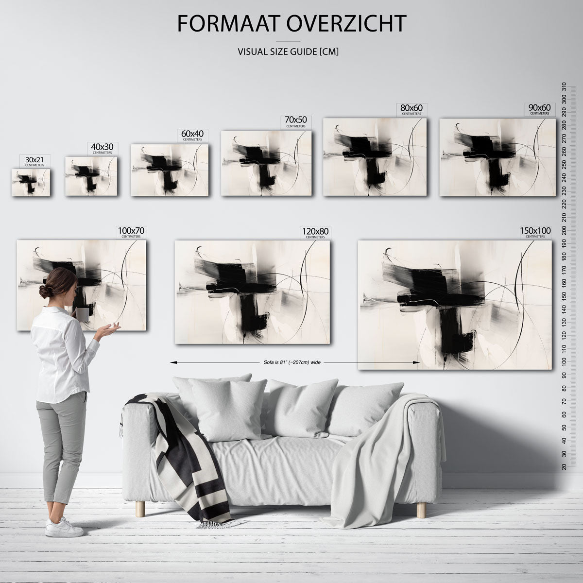 Abstracte zwart wit Poster