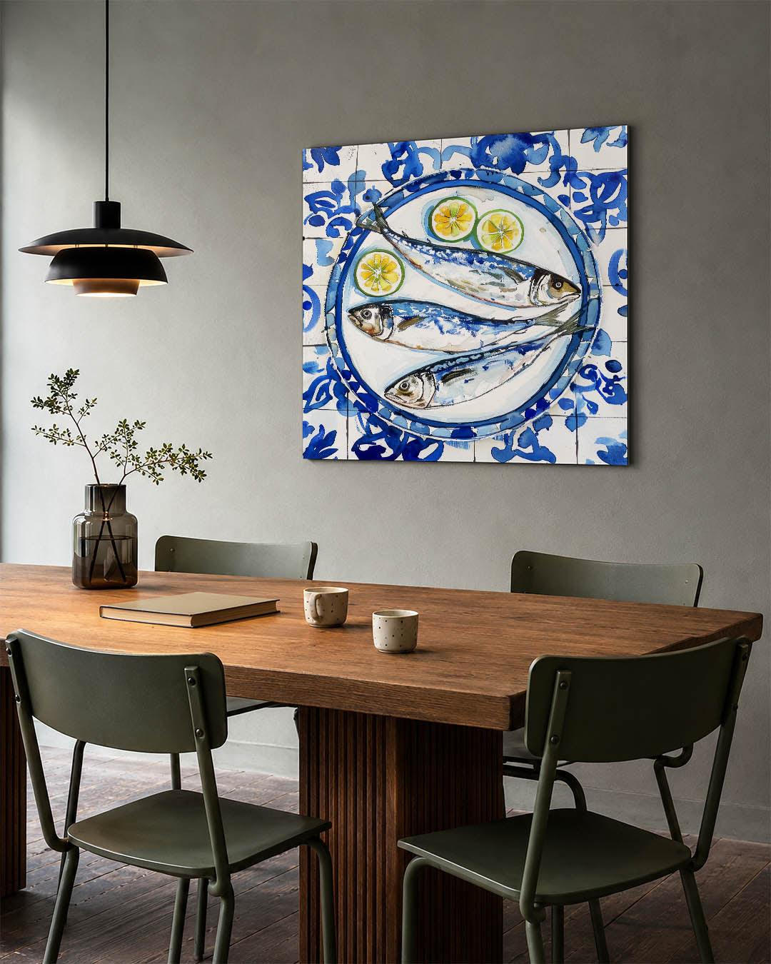 Vissen en citrus Kunstwerk