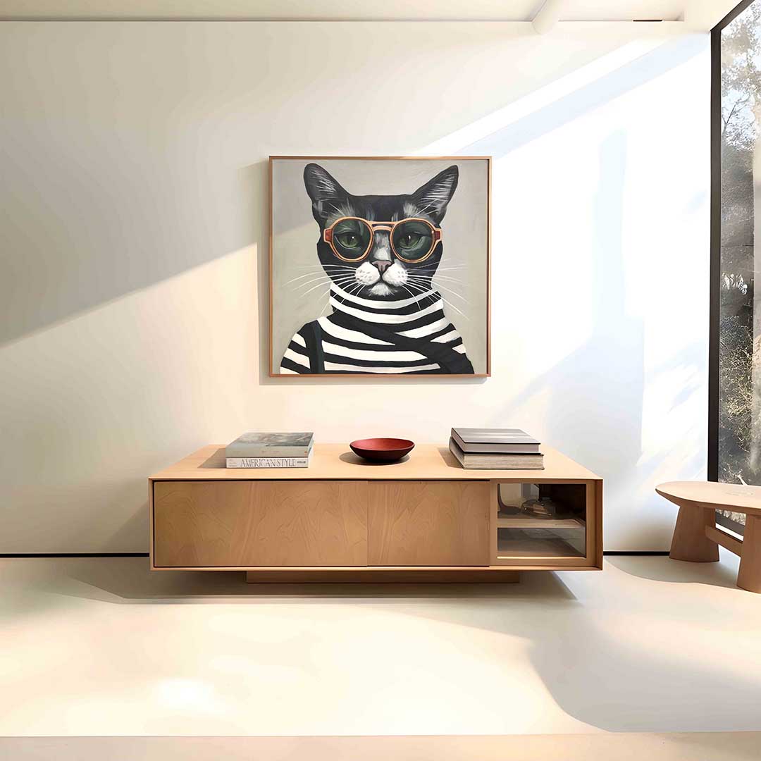 Kat met zonnebril Poster