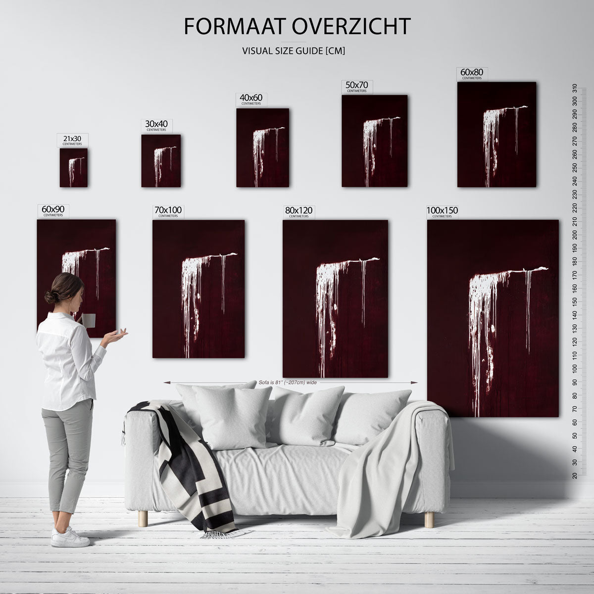 Witte strepen op donkere achtergrond Poster