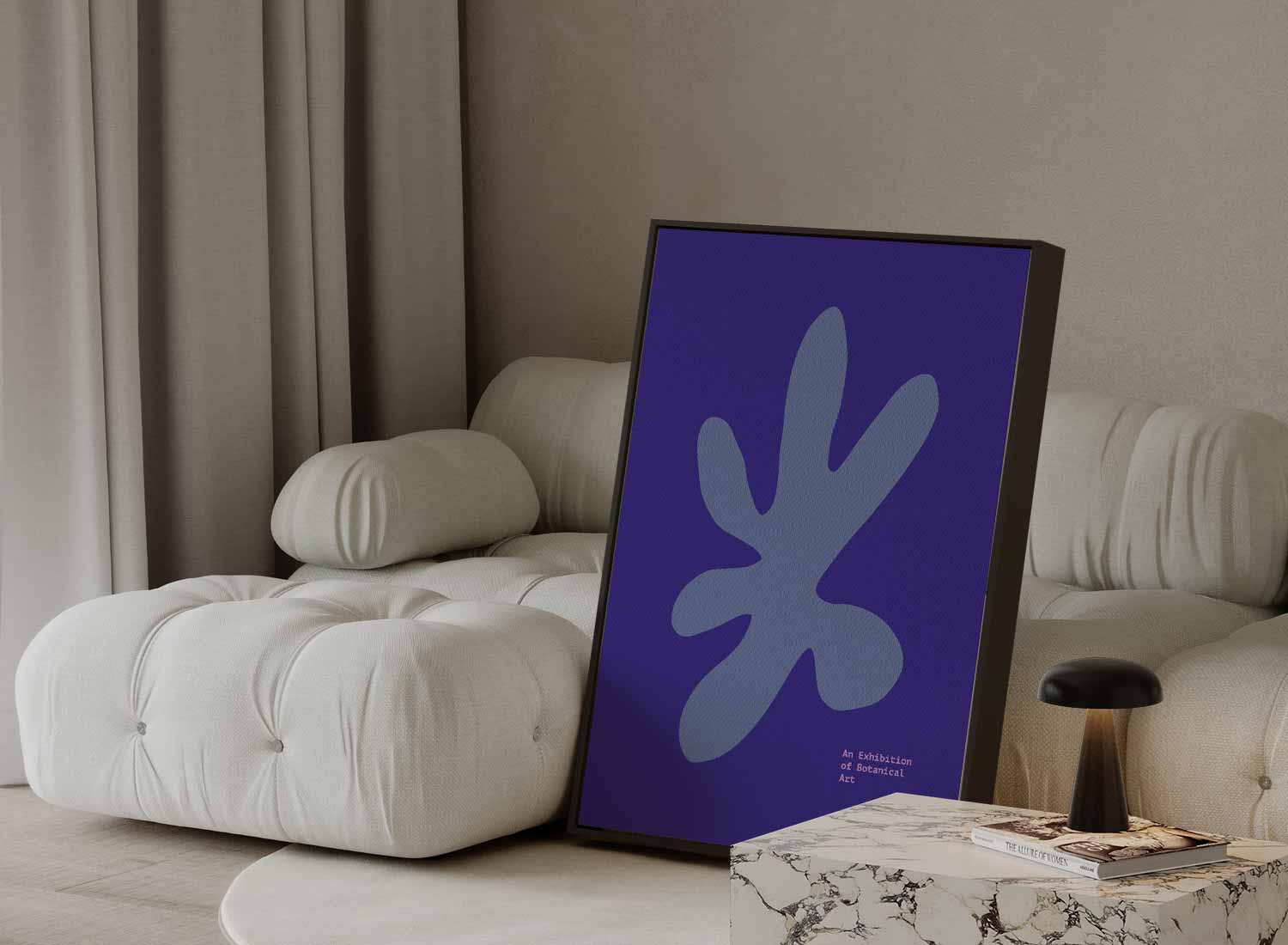 Botanisch Blauw Kunstwerk-canvas-dibond-plexiglas-wanddecoratie-WallArtistic