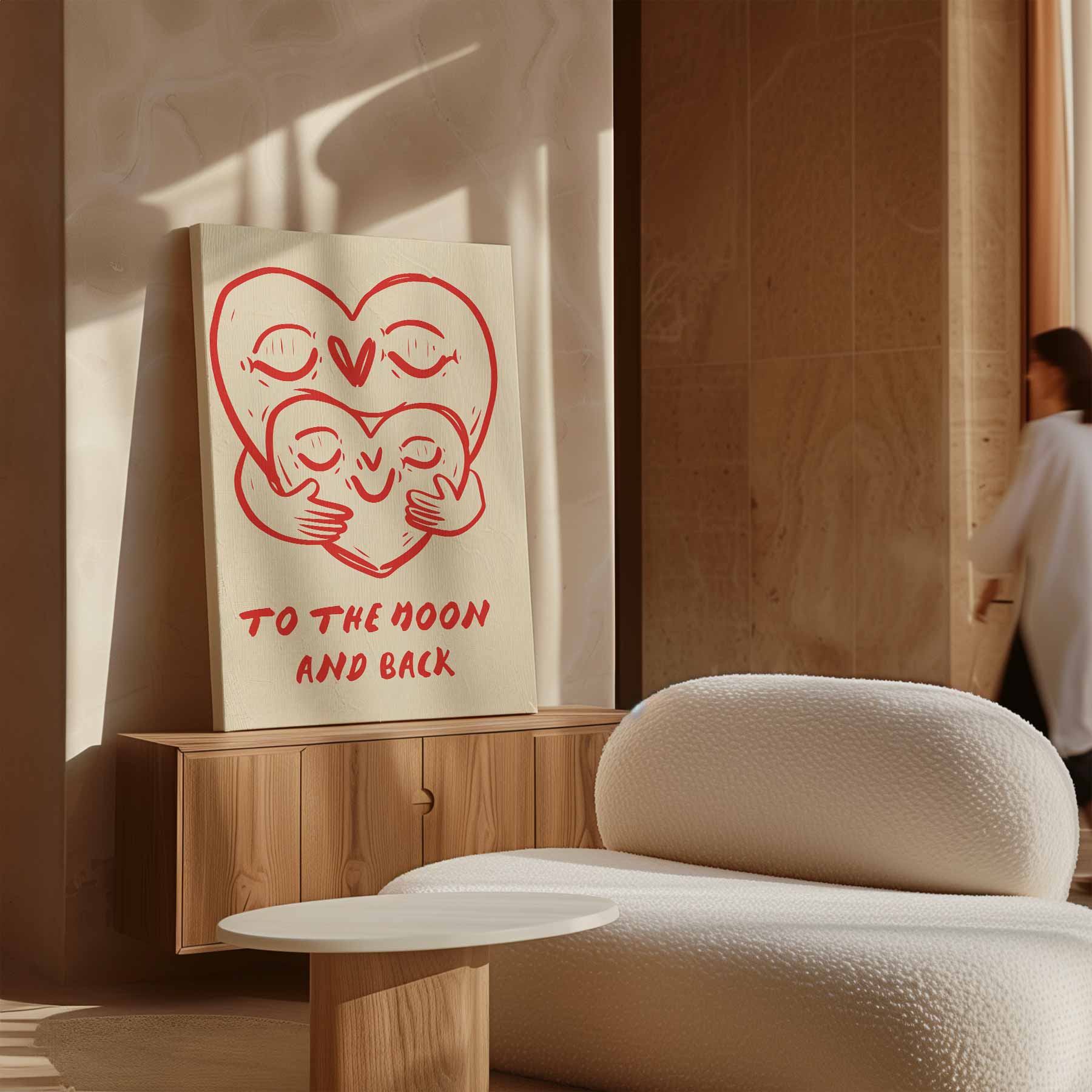 Liefdevolle Harten Knuffel Kunstwerk-canvas-dibond-plexiglas-wanddecoratie-WallArtistic