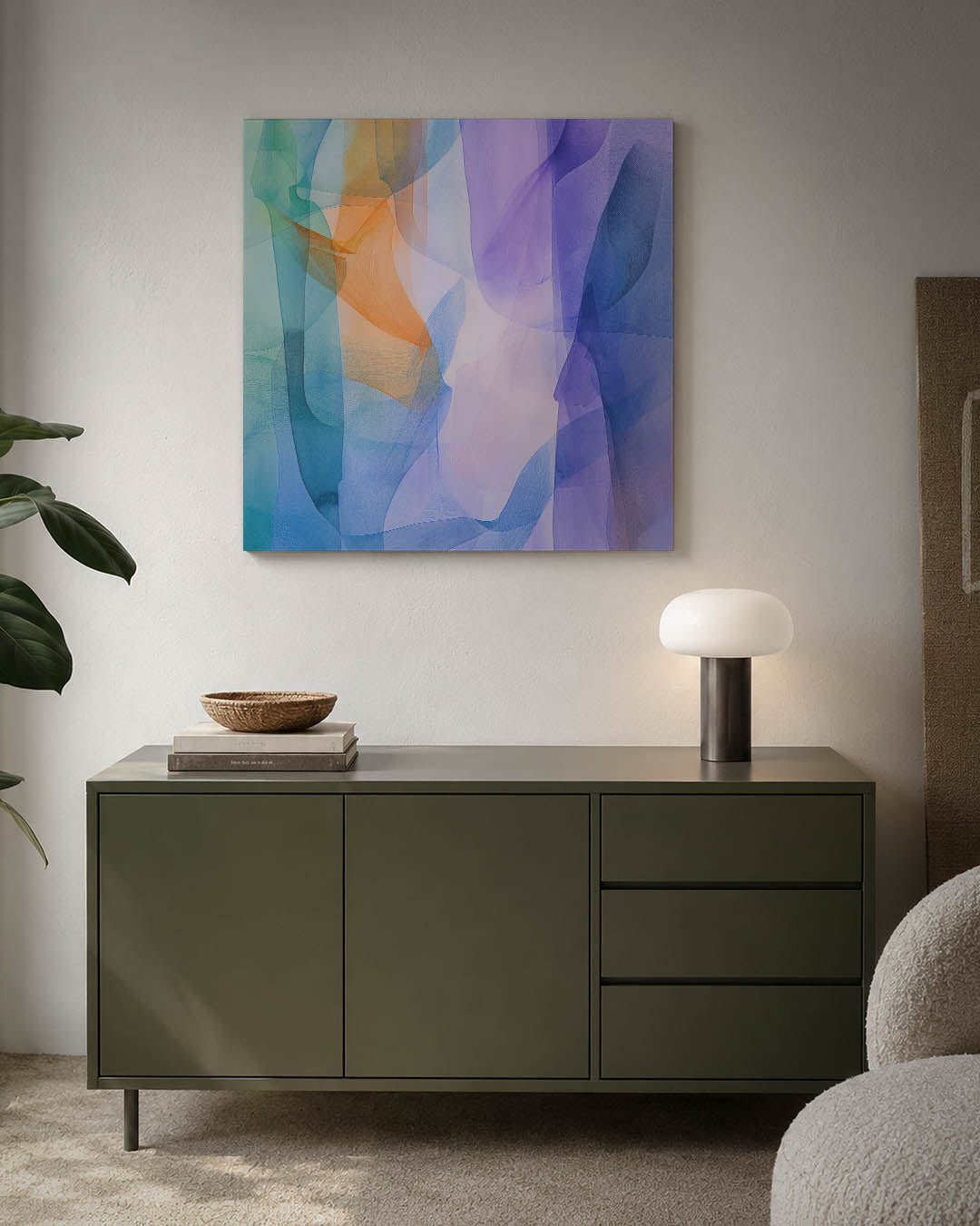 Vloeiende kleurencompositie Kunstwerk
