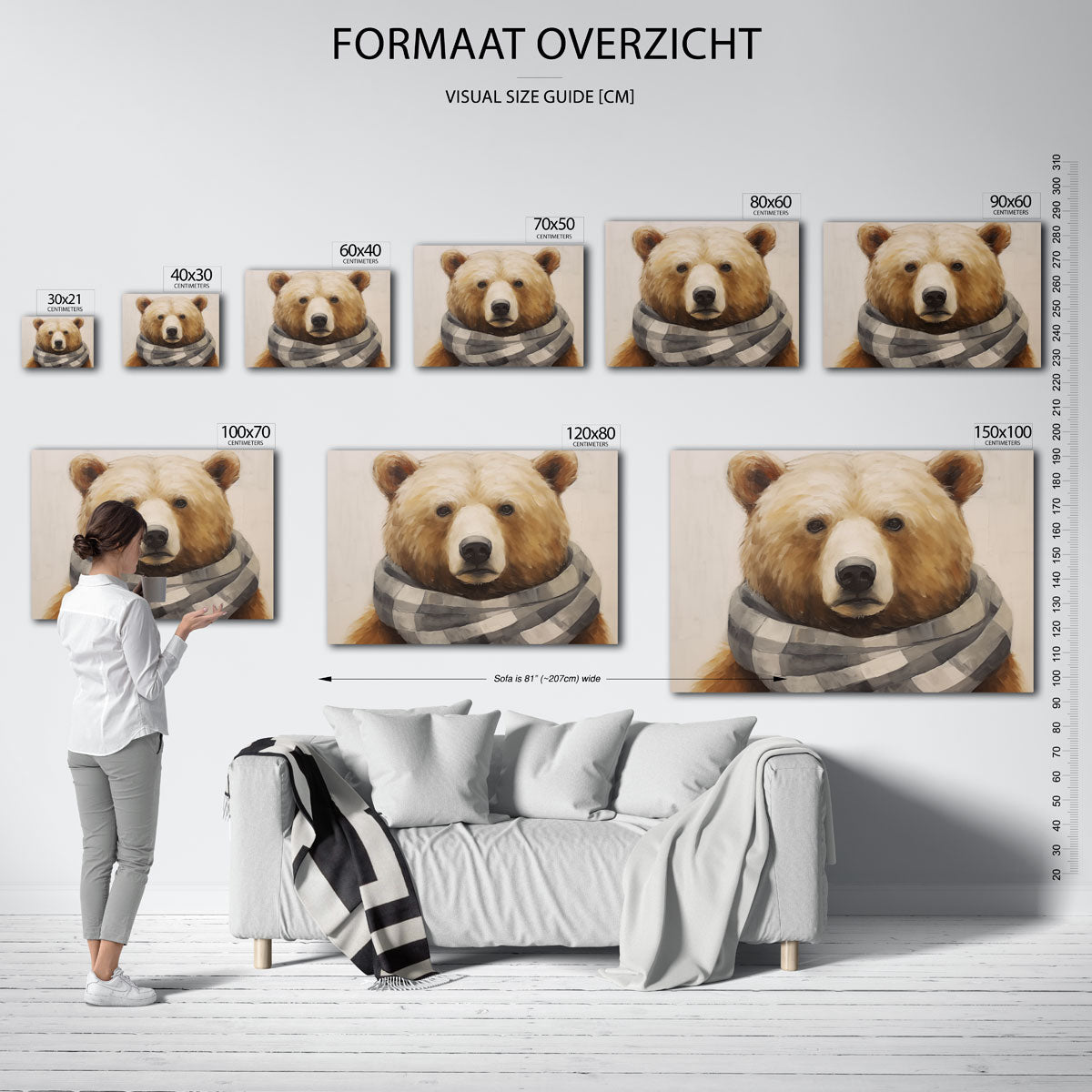 Beer met sjaal Poster