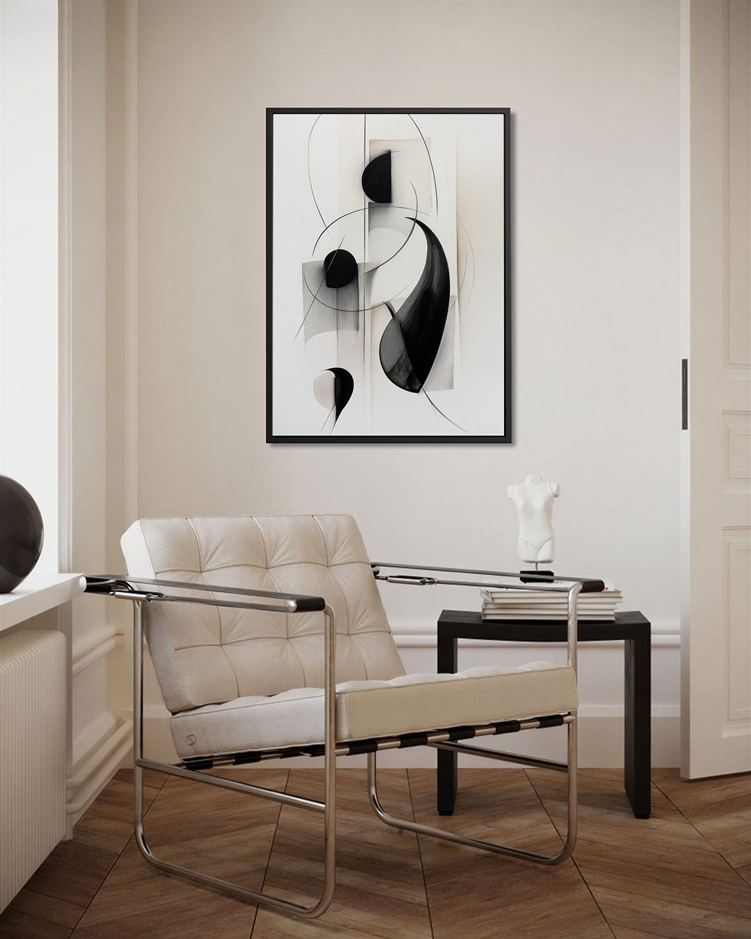 Vloeiende lijnen compositie Kunstwerk