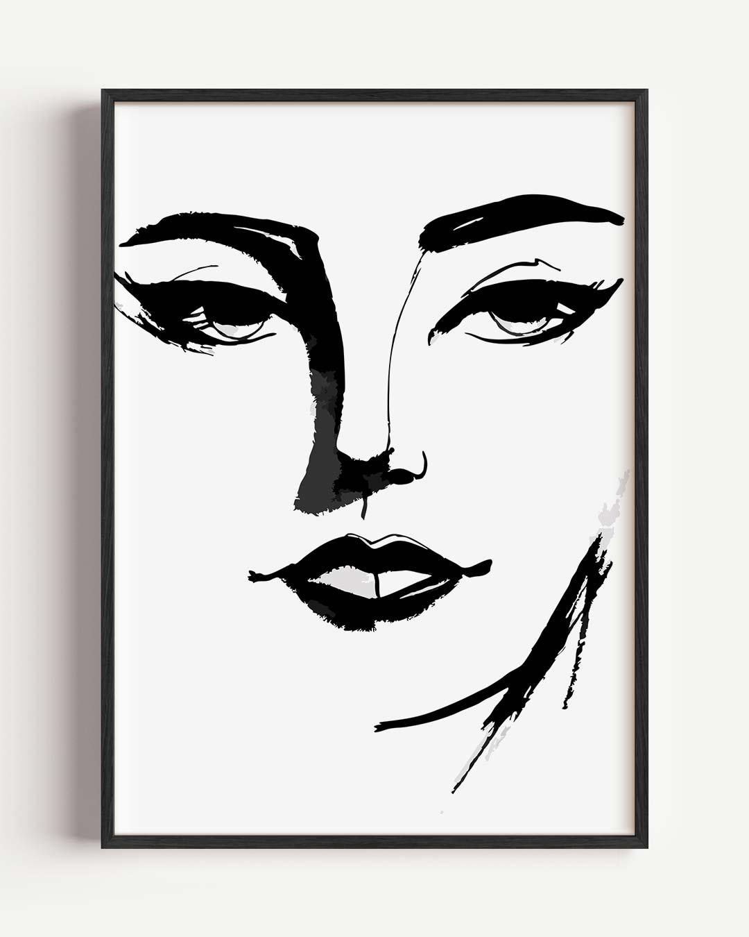 Minimalistische Gezichtsillustratie Poster-WallArtistic