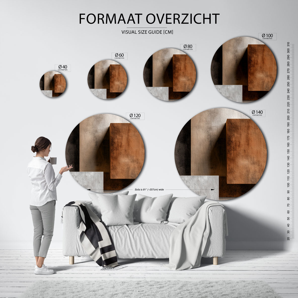 Abstracte vormen Muurcirkel