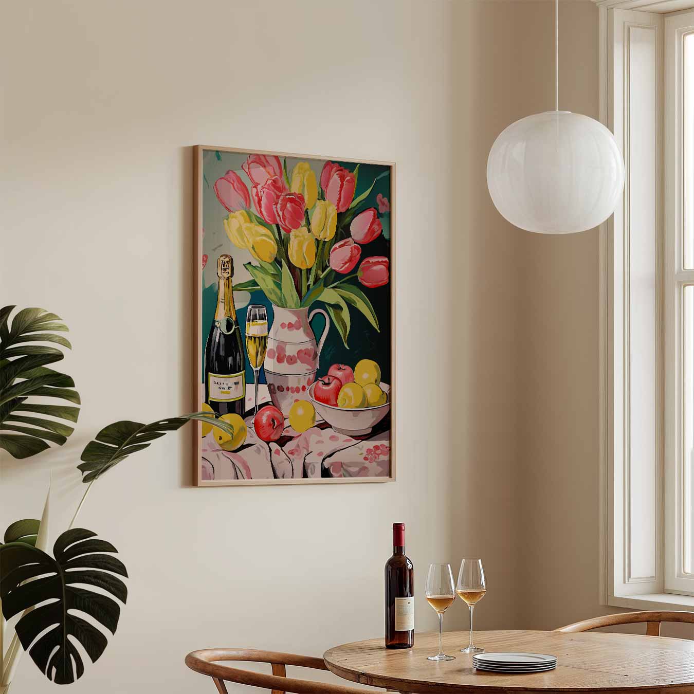 Bloemen en Bubbels Poster-WallArtistic