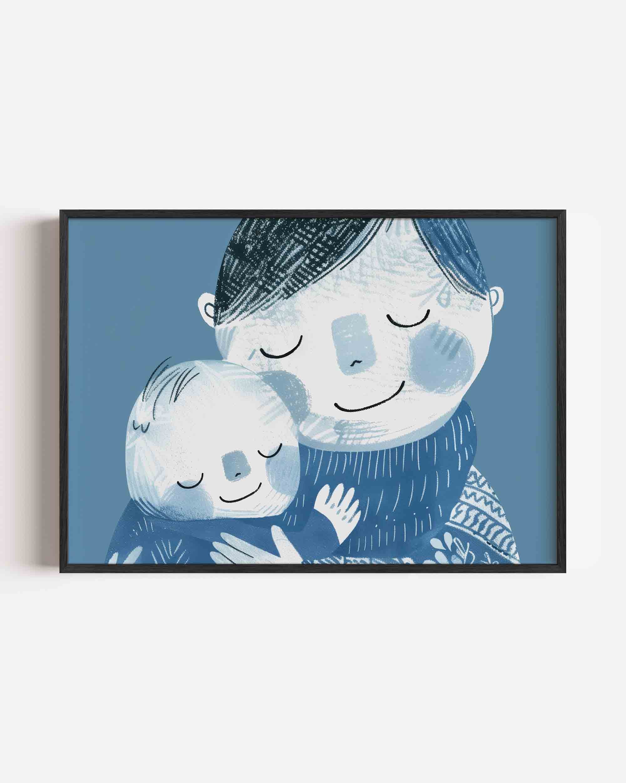 Knuffelende figuren Poster
