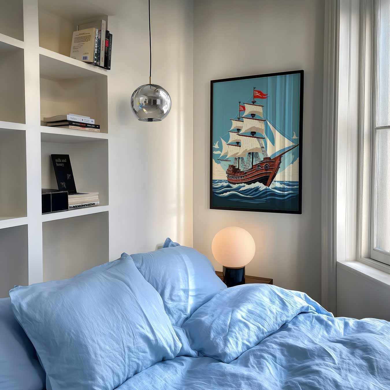 Avontuurlijke Zeilboot op Zee Poster-WallArtistic