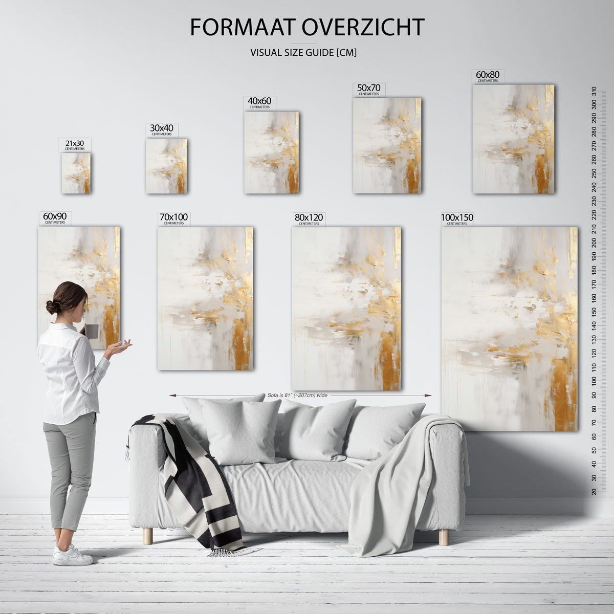 Goud en wit abstracte Poster