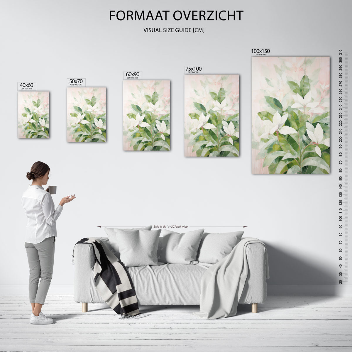 Botanische bladeren Kunstwerk