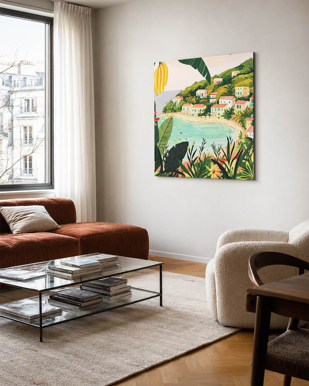 Zonnige kust illustratie Kunstwerk