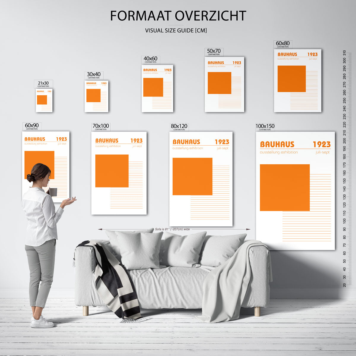 Oranje vlakstructuur Poster