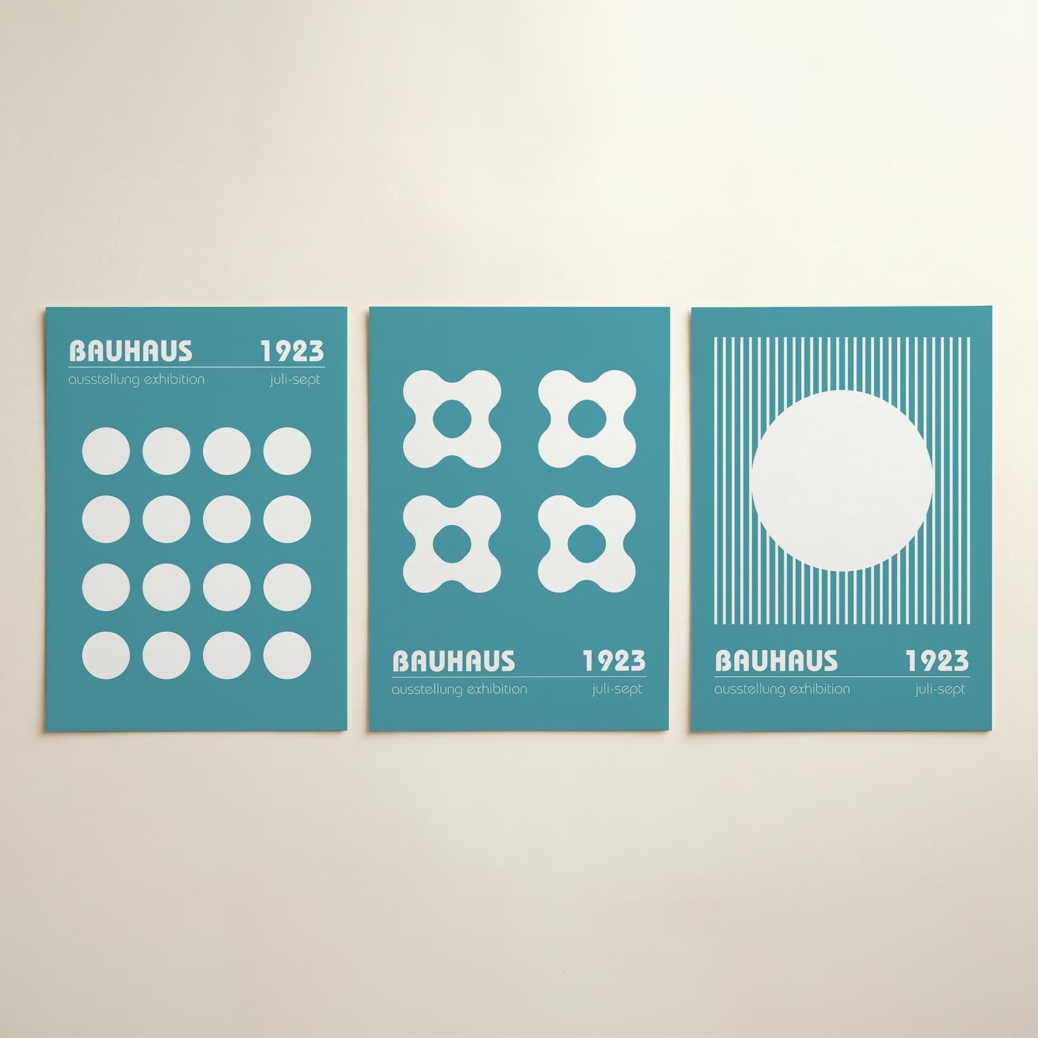 Cirkelpatroon blauw Posterset