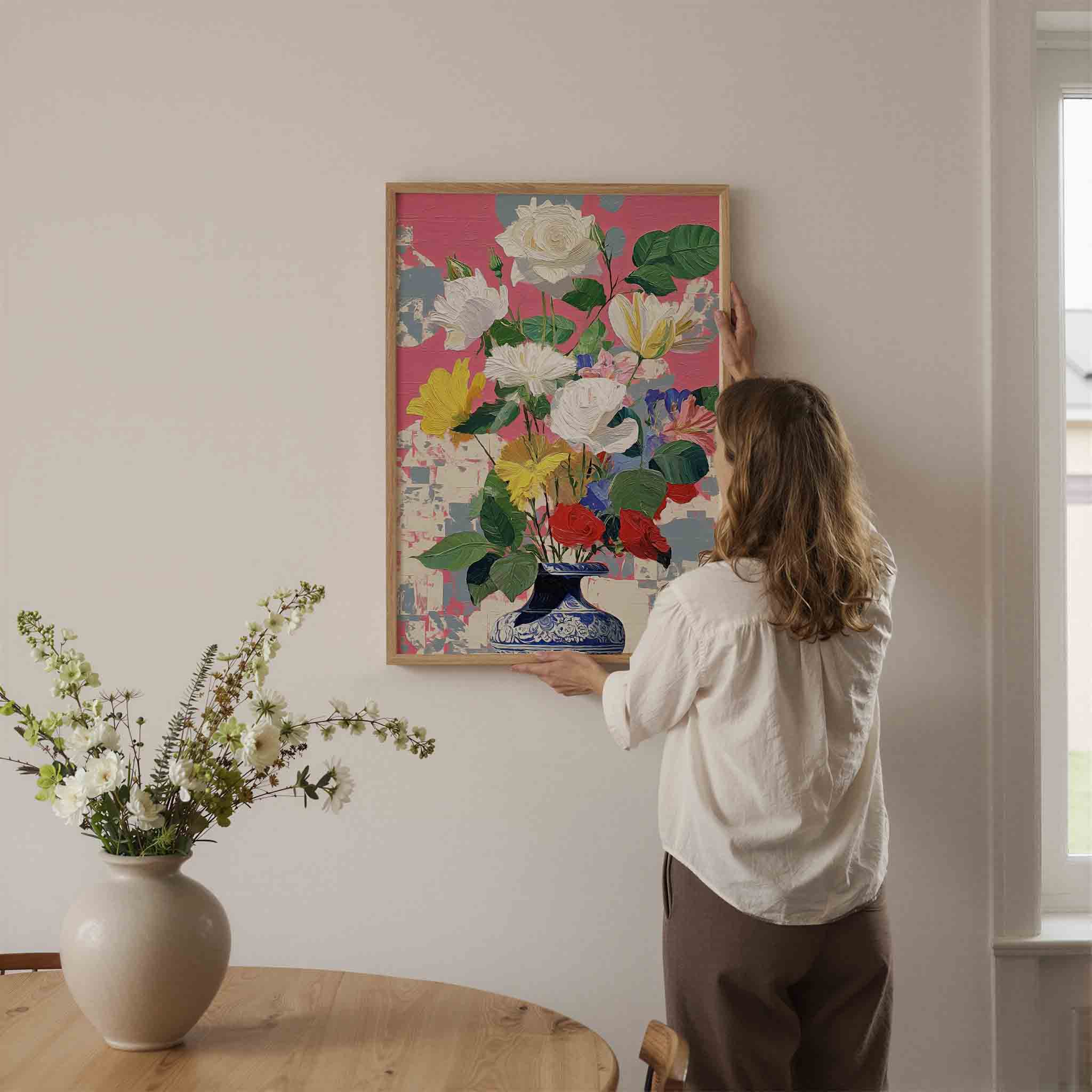 Bloemen in vaas Poster