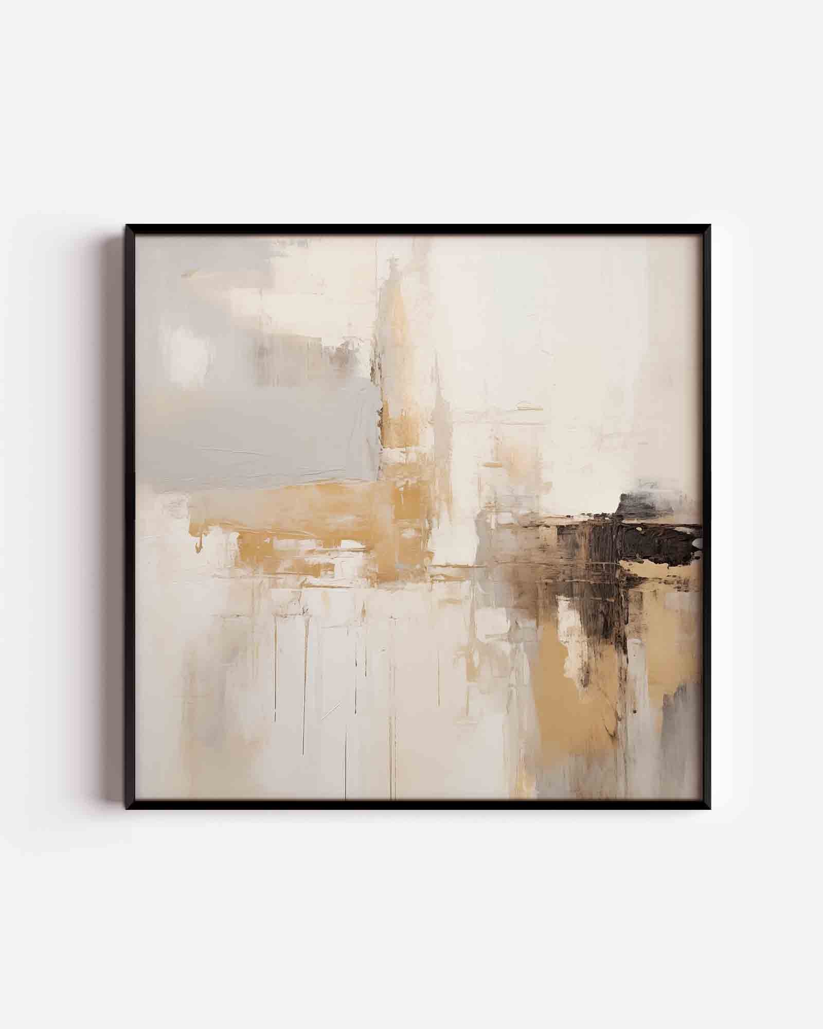 Abstracte beige en grijze Poster