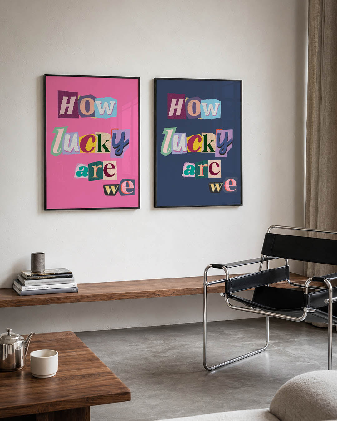 Kleurrijke typografie Posterset