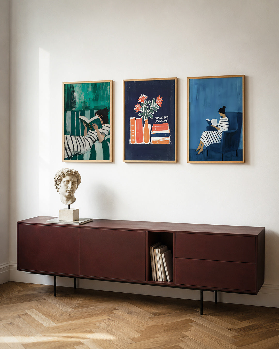 Lezende vrouw Posterset