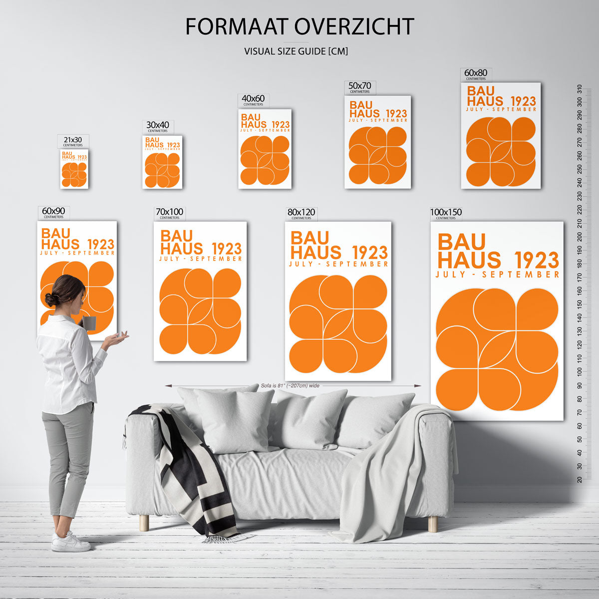 Oranje cirkelpatroon Poster