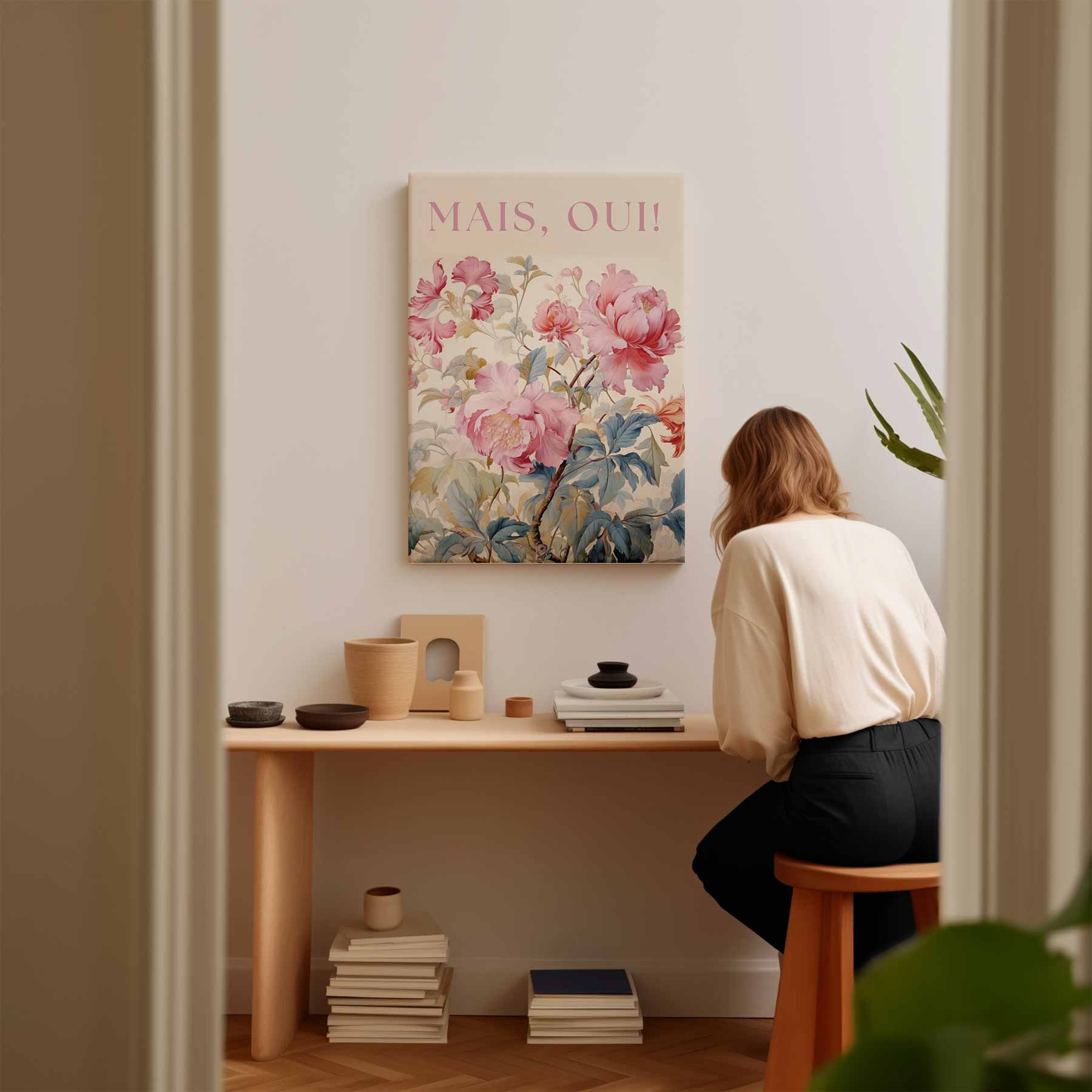 Mais, Oui! - Bloemenpracht in Pastel Kunstwerk-canvas-dibond-plexiglas-wanddecoratie-WallArtistic