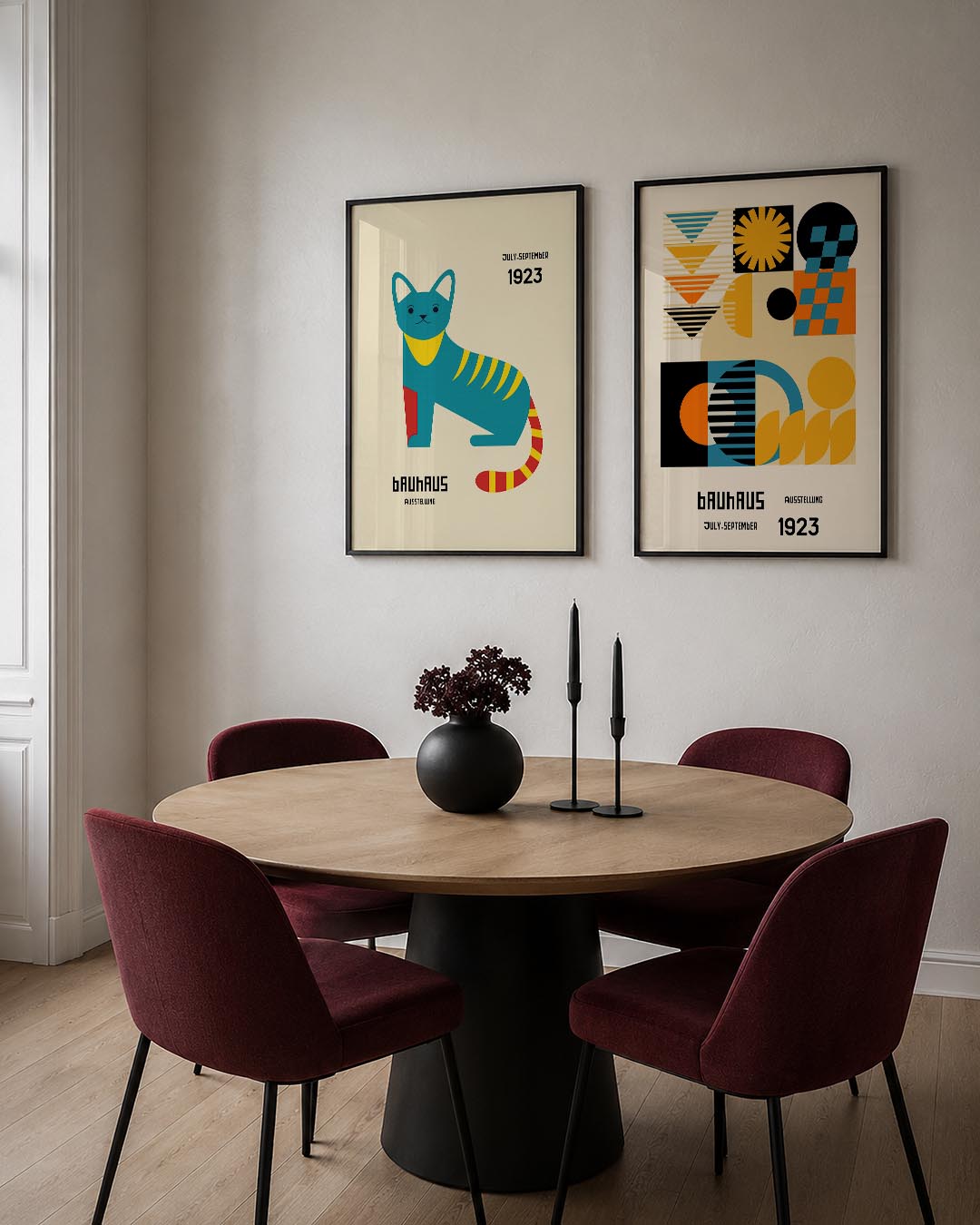 Kleurrijke katvorm Posterset