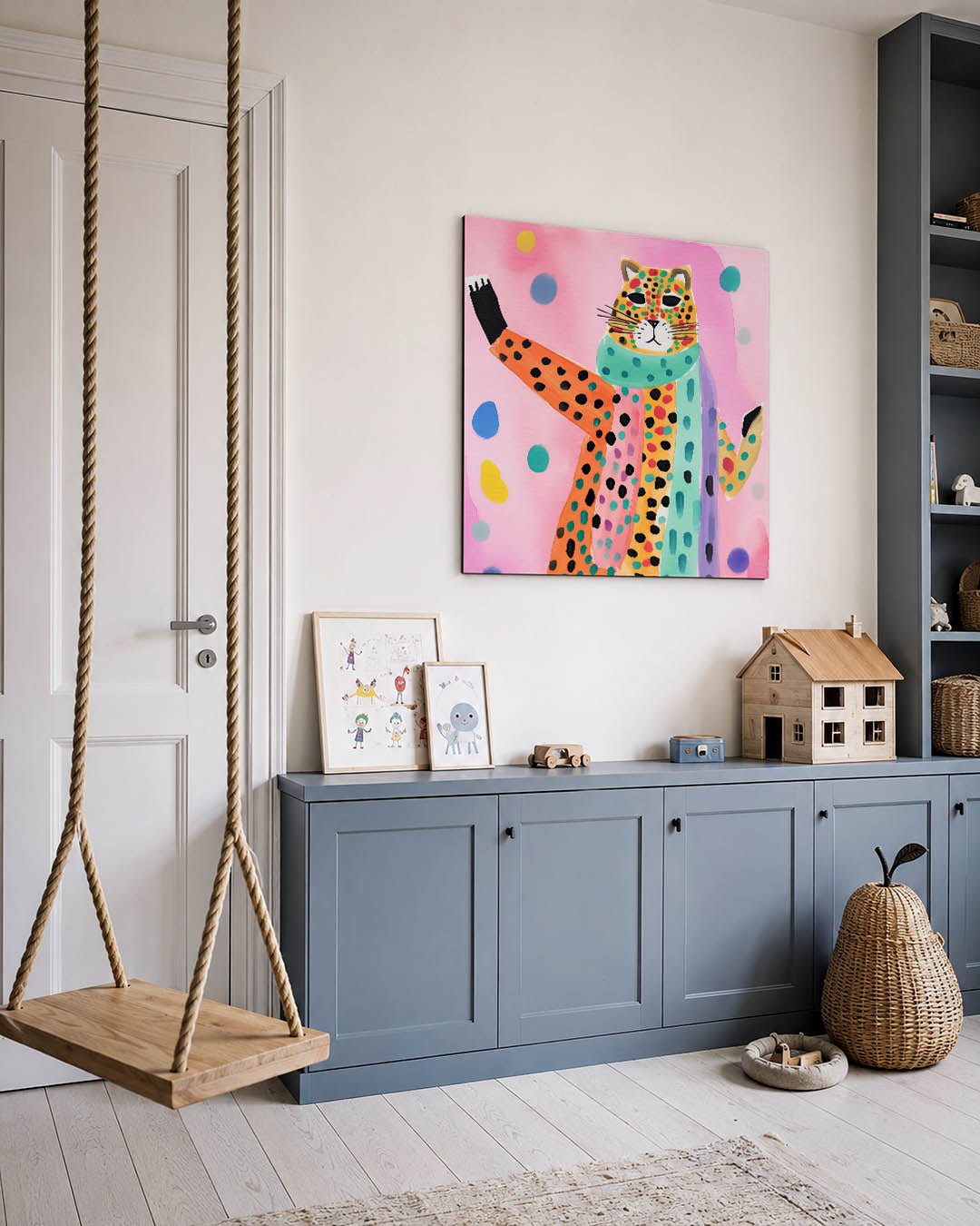 Vrolijke luipaard illustratie Kunstwerk